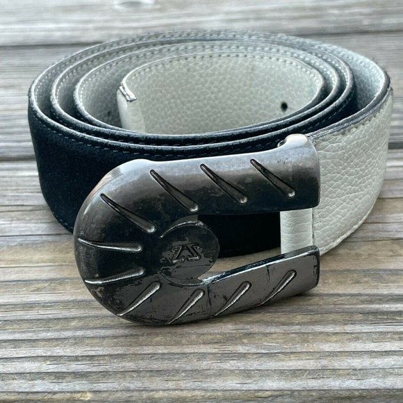 Ermenegildo Zegna Sport Men Belt Black Suede Leather Waistband Size 36-37 In Aut - Picture 7 of 12